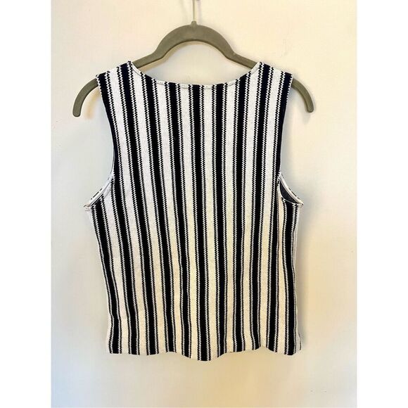 Theory navy and white striped shell tank top small - Picture 2 of 3